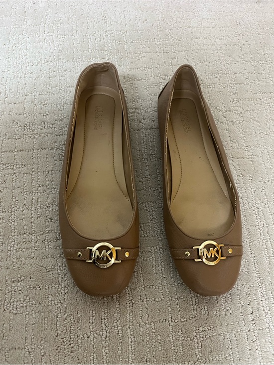 Michael Kors Shoes - Michael Kors Tan Leather MK Logo Ballet Flats women’s size 8M